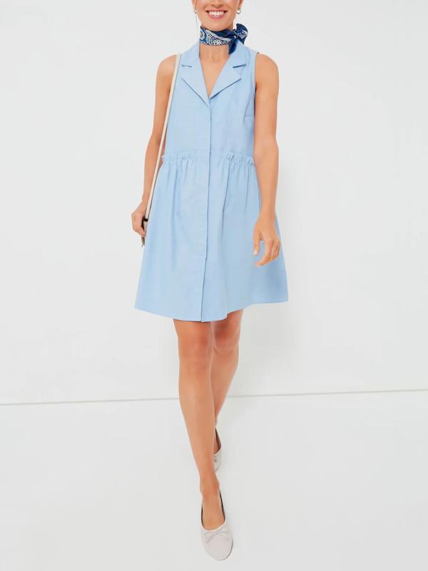 light blue dress with buttons Light Blue Long A-Line Prom Dress with Flowers Sky Blue / Small