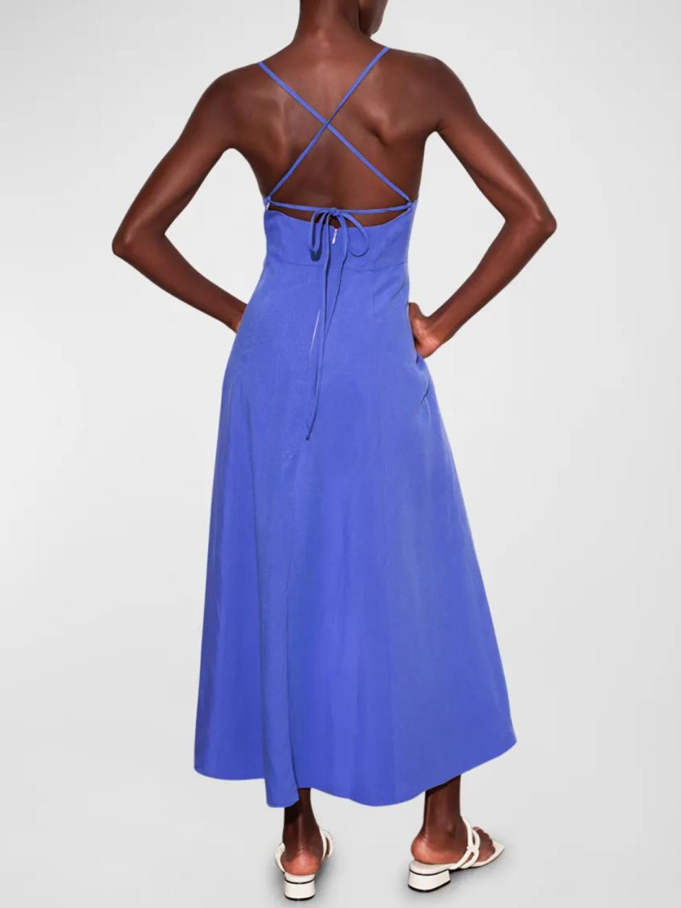 sachin and babi light blue dress Zara Floral White Drop Waist Dress - XS main image 1
