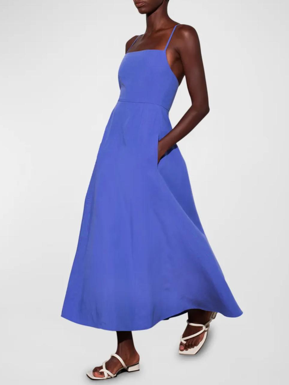 sachin and babi light blue dress Zara Zara Trafaluc Black & White Embroidered Drop-Waist Dress, S