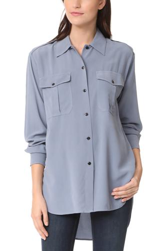 Armoire | Rent this Rag & Bone Mason Long Sleeve Hi-Low Silk Button-Down  Shirt