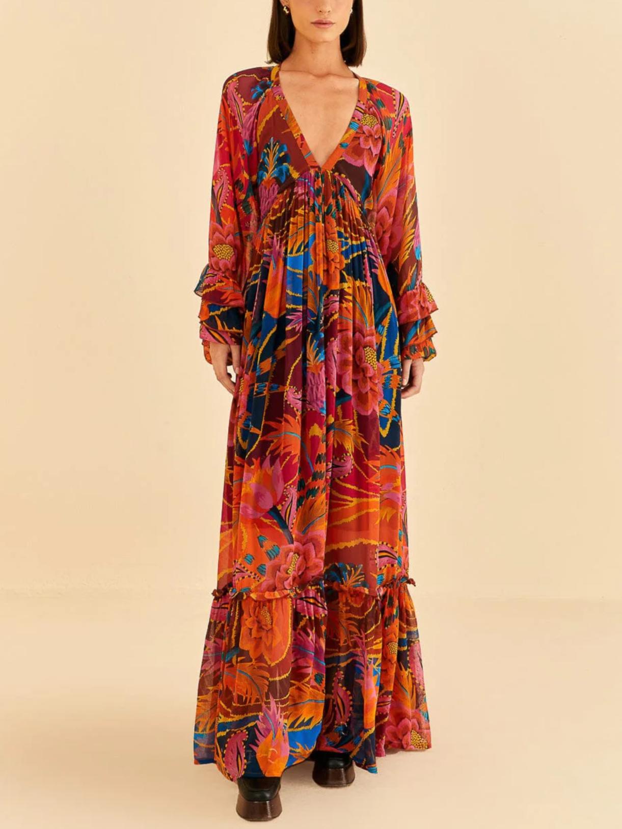 green emerald velvet dress FARM RIO main image 0