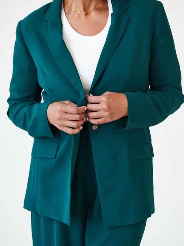open lace back dress Tailored Collarless Blazer Dress