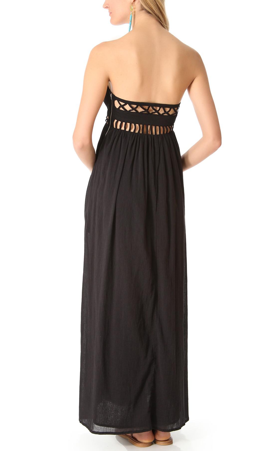 Armoire | Rent this Mara Hoffman Strapless Bustier Lattice Cutout Maxi Dress