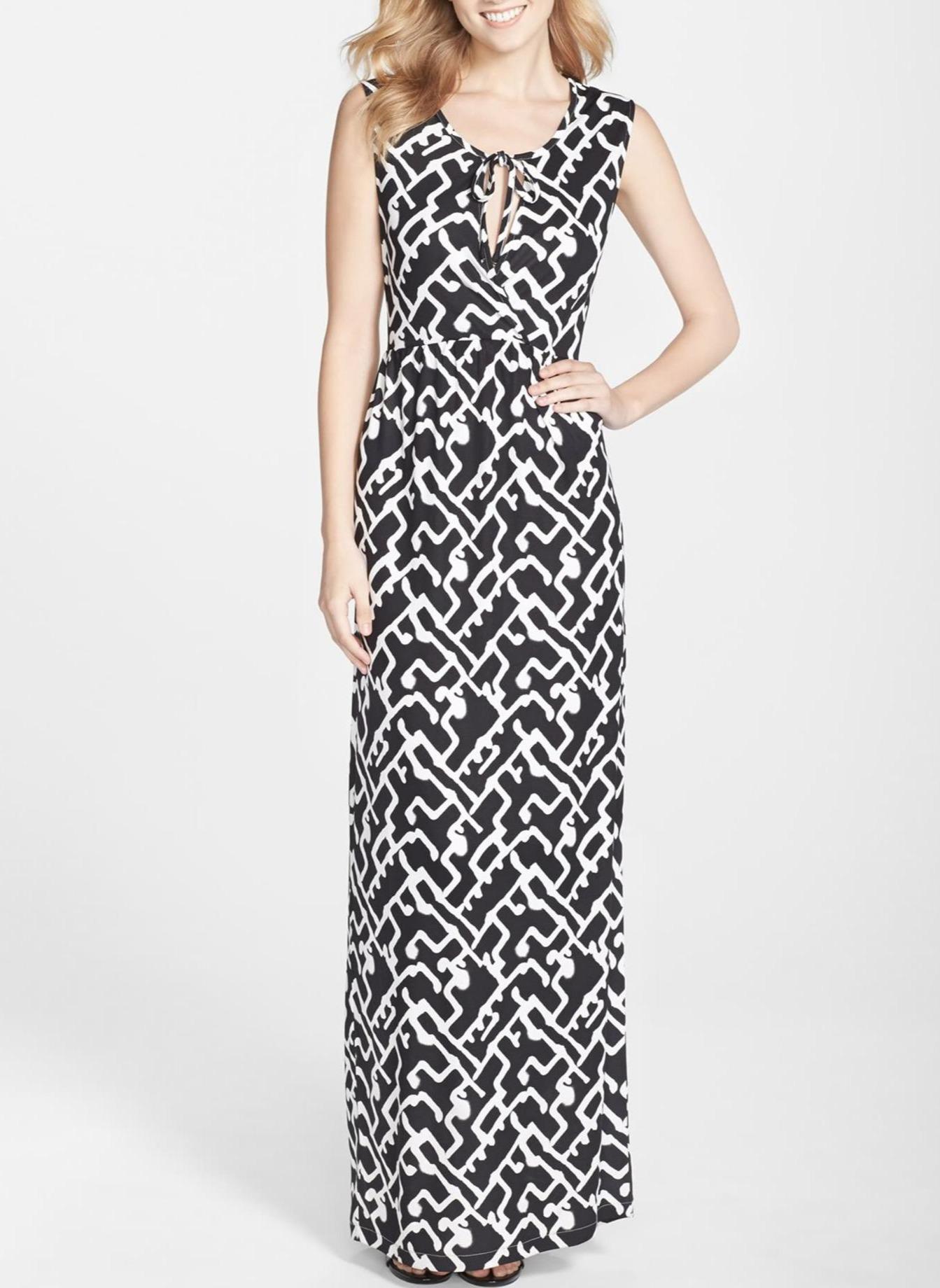 Armoire | Rent this French Connection Sleeveless Open Back Printed Maxi  Dress