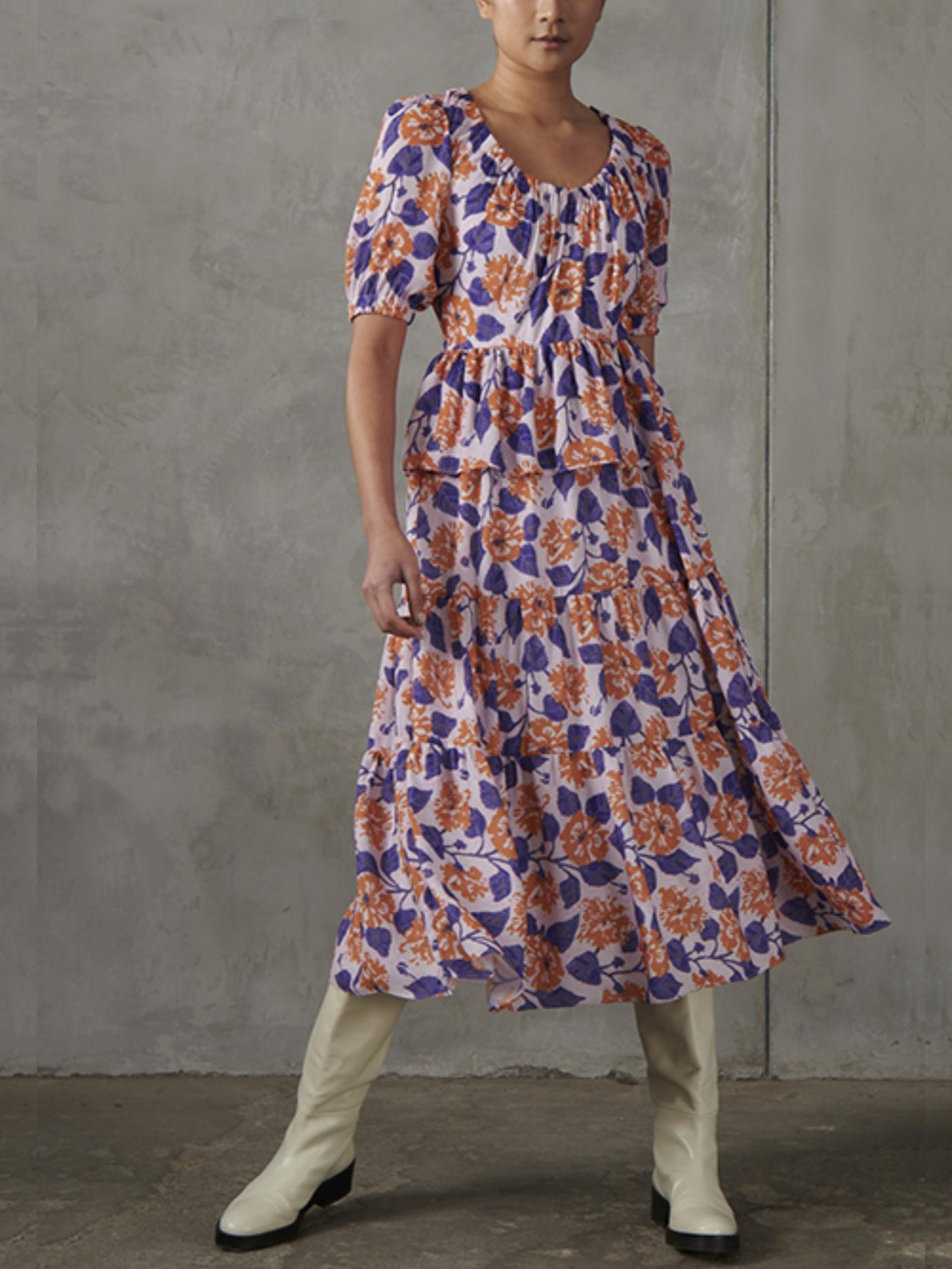 Armoire | Rent this Who What Wear Tiered Ruffle Scoop Neck Midi Dress Armoire | Rent this Who What Wear Tiered Ruffle Scoop Neck Midi Dress