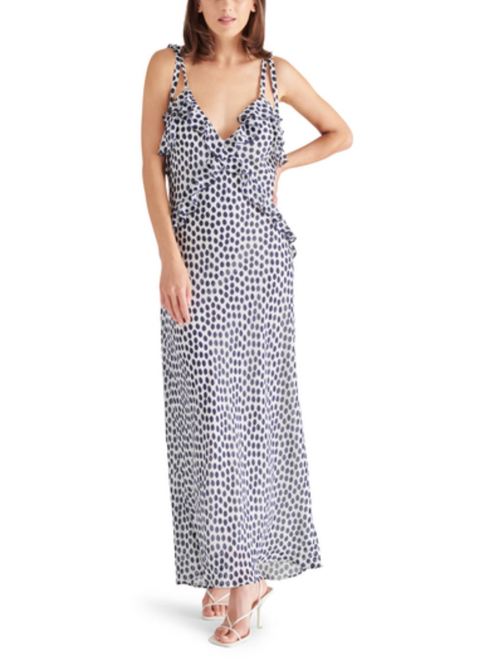 knee length dresses for ladies Adalina Floral Maxi Dress, Bristol Blue main image 1