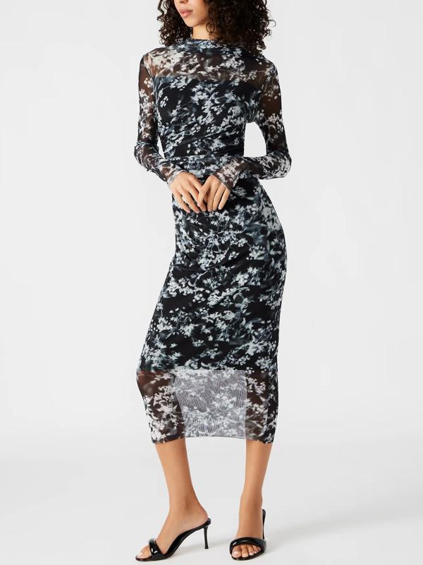 Armoire | Rent this Steve Madden Maureen Longsleeve Sheer Mesh Midi Dress