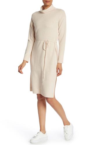 Vince Turtleneck Wool Blend Sweater Dress