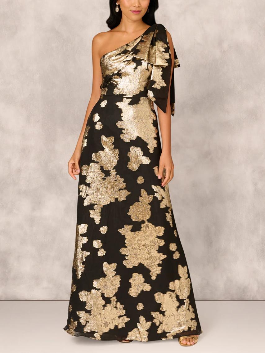 one19アンタレス Aidan Mattox Organza Ruffle One-Shoulder Gown | Saks Fifth Avenue