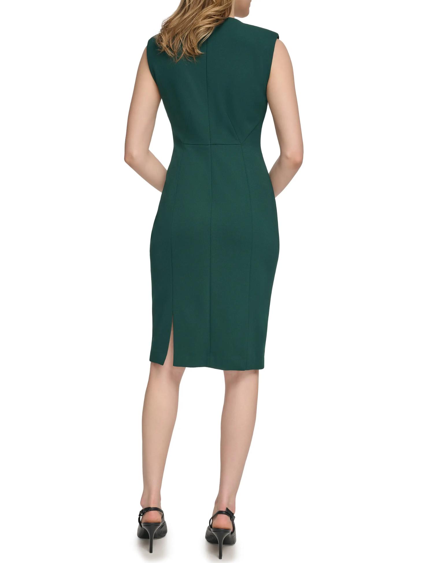 Armoire | Rent this Calvin Klein Crossover V-Neck Sleeveless Midi Sheath  Dress