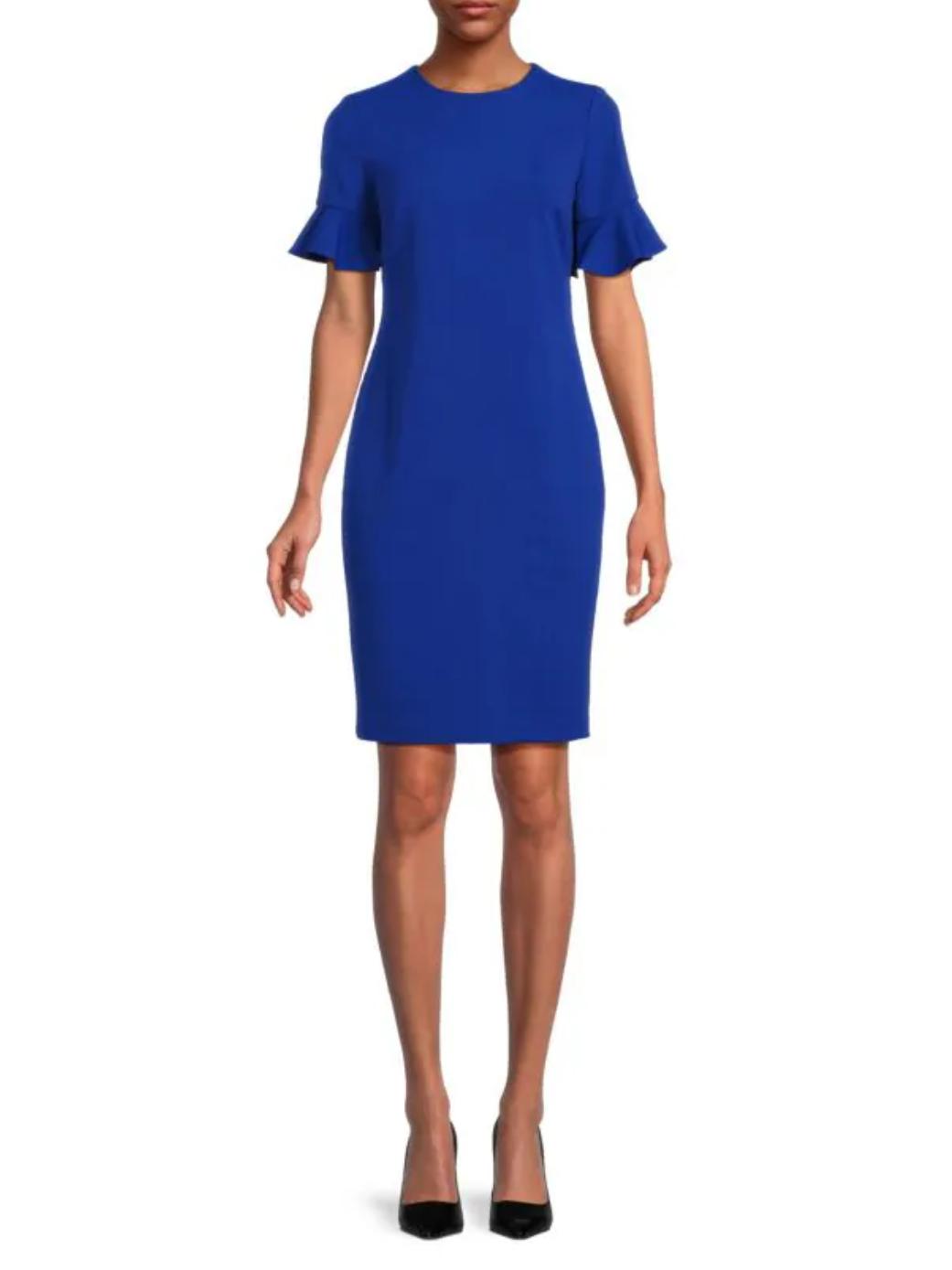 Armoire | Rent this Calvin Klein Bell Sleeve Sheath Midi Dress
