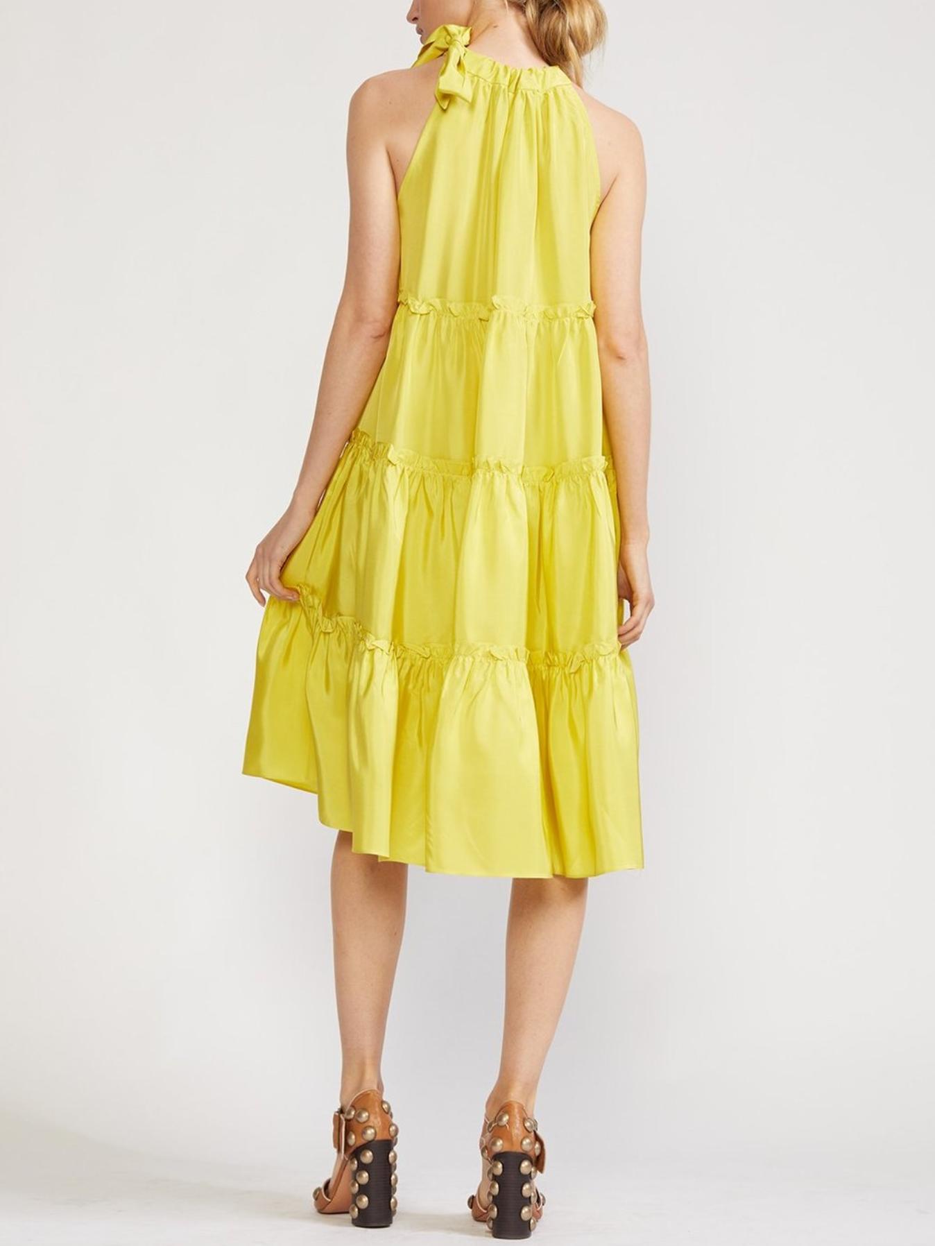Armoire | Rent this Upcycled by Armoire Cynthia Rowley Daisy Halter Silk Midi  Dress