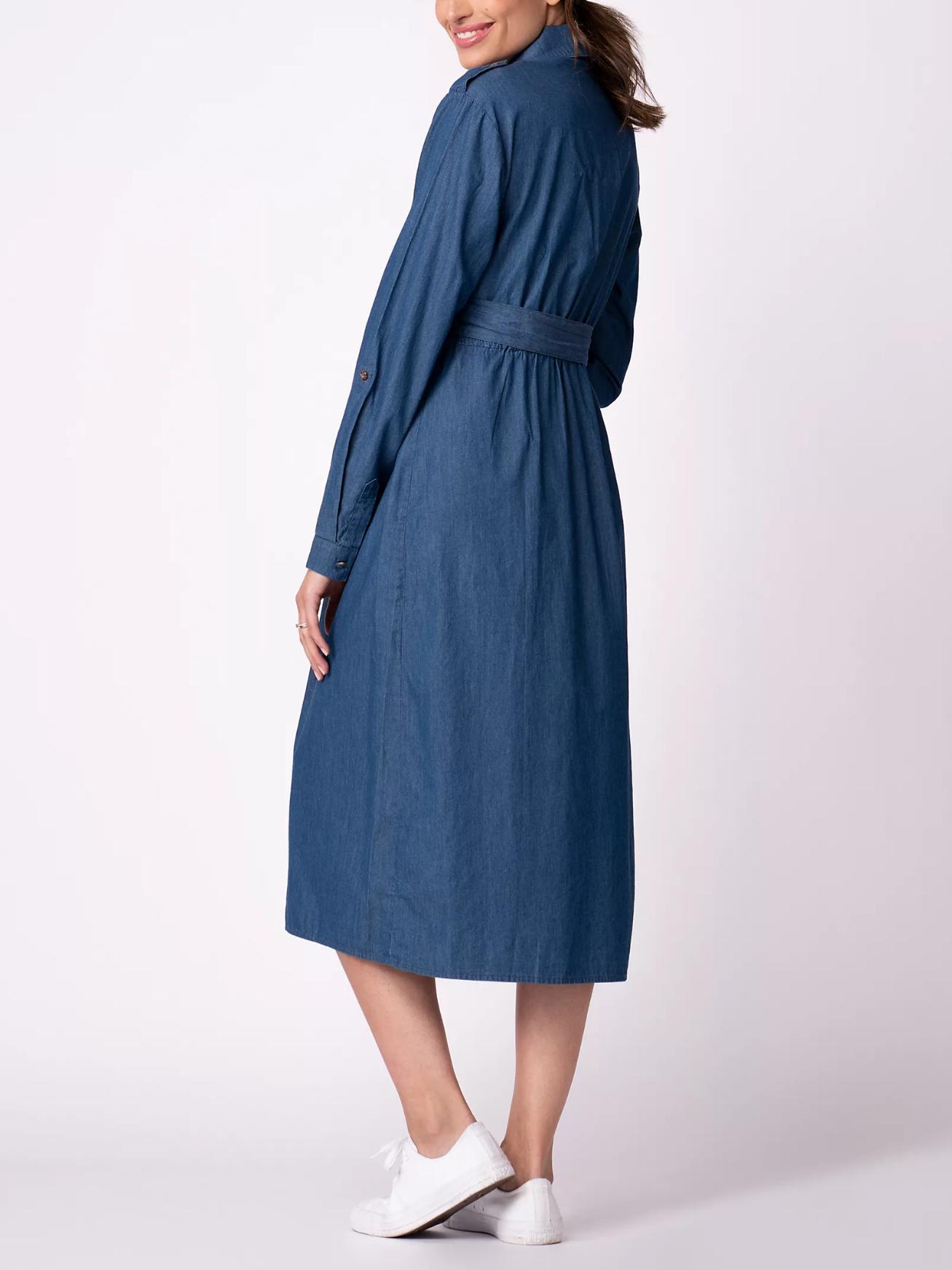white christmas dresses Hatch Women's The Denim Maternity Nursing Friendly Shirt - Light Blue main image 1