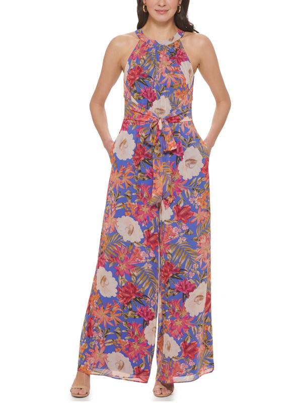 white christmas dresses Floral Chiffon A Line Halter Dress – Camille La Vie
