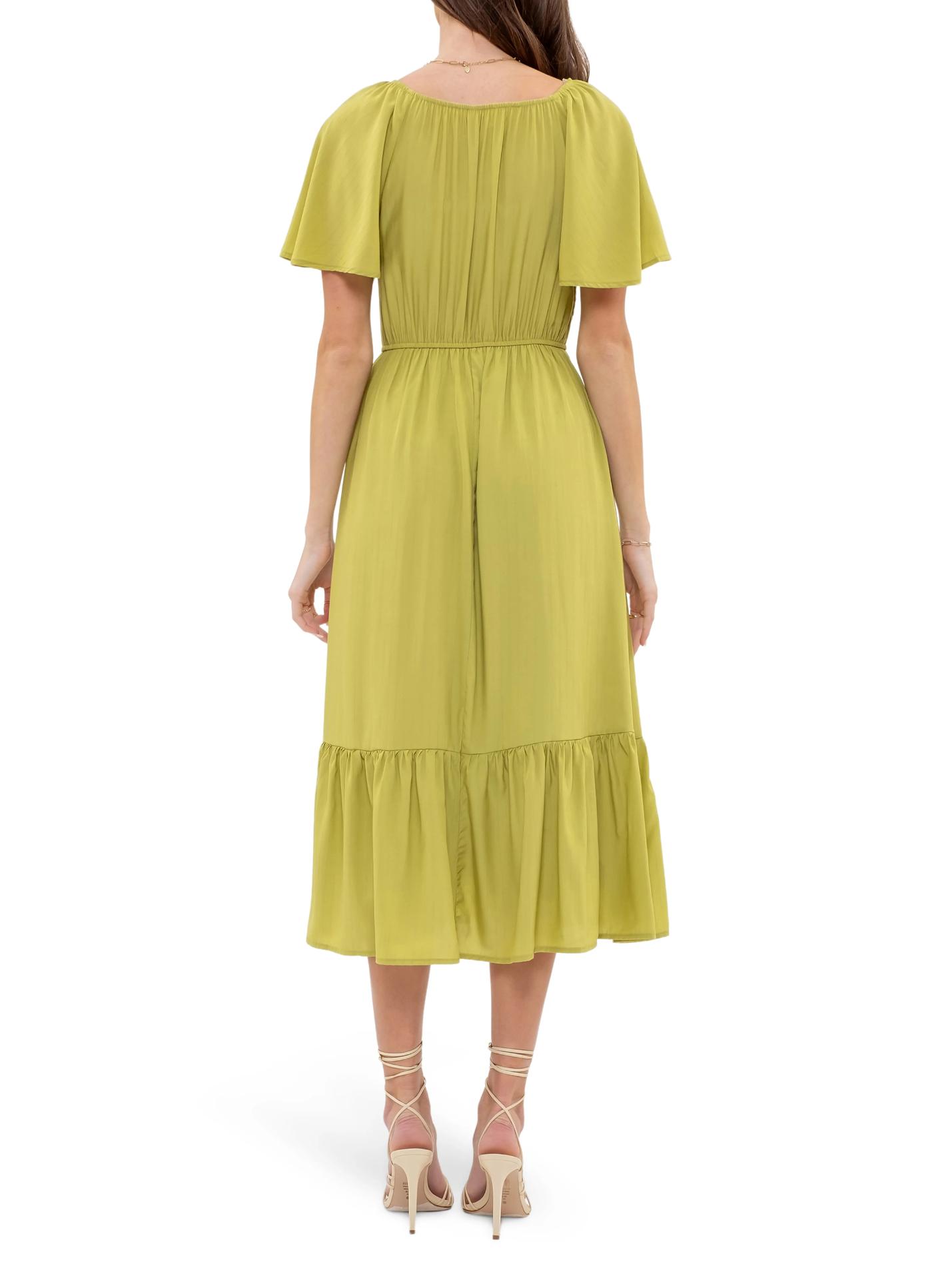 Armoire | Rent this August Sky Flutter Sleeve V-Neck A-Line Midi Dress
