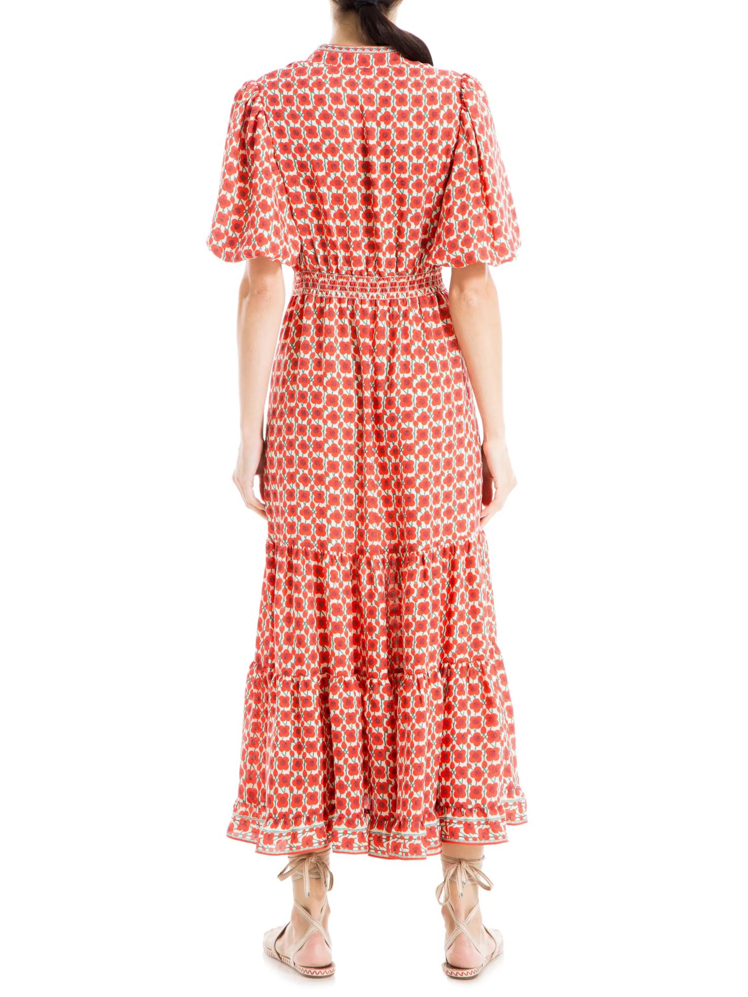 Armoire | Rent this Max Studio Paisley Puff Sleeve Tiered Maxi Dress