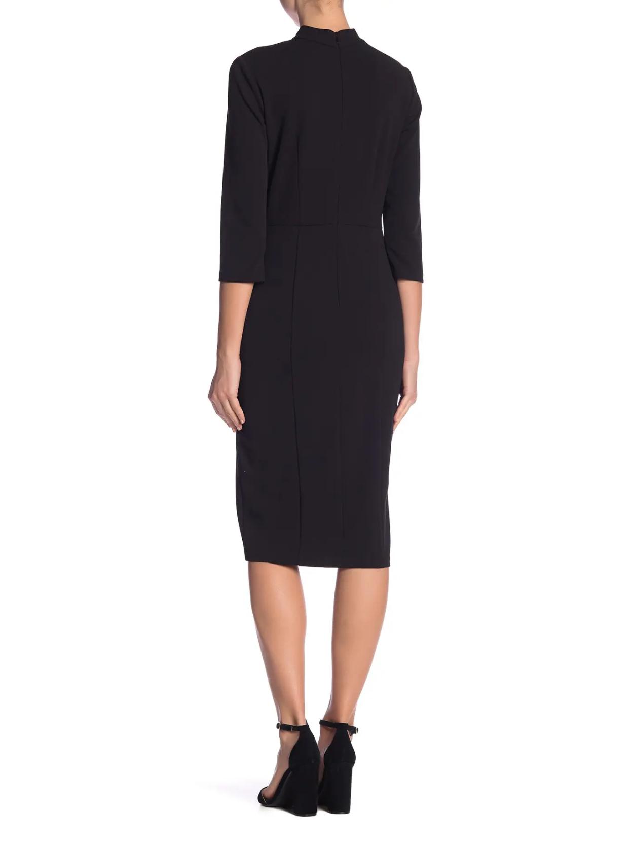 donna morgan crepe sheath midi dress Donna Morgan Women's Dresses Short Sleeve Fit and Flare Scuba Crepe Dress at Amazon Women's Clothing store