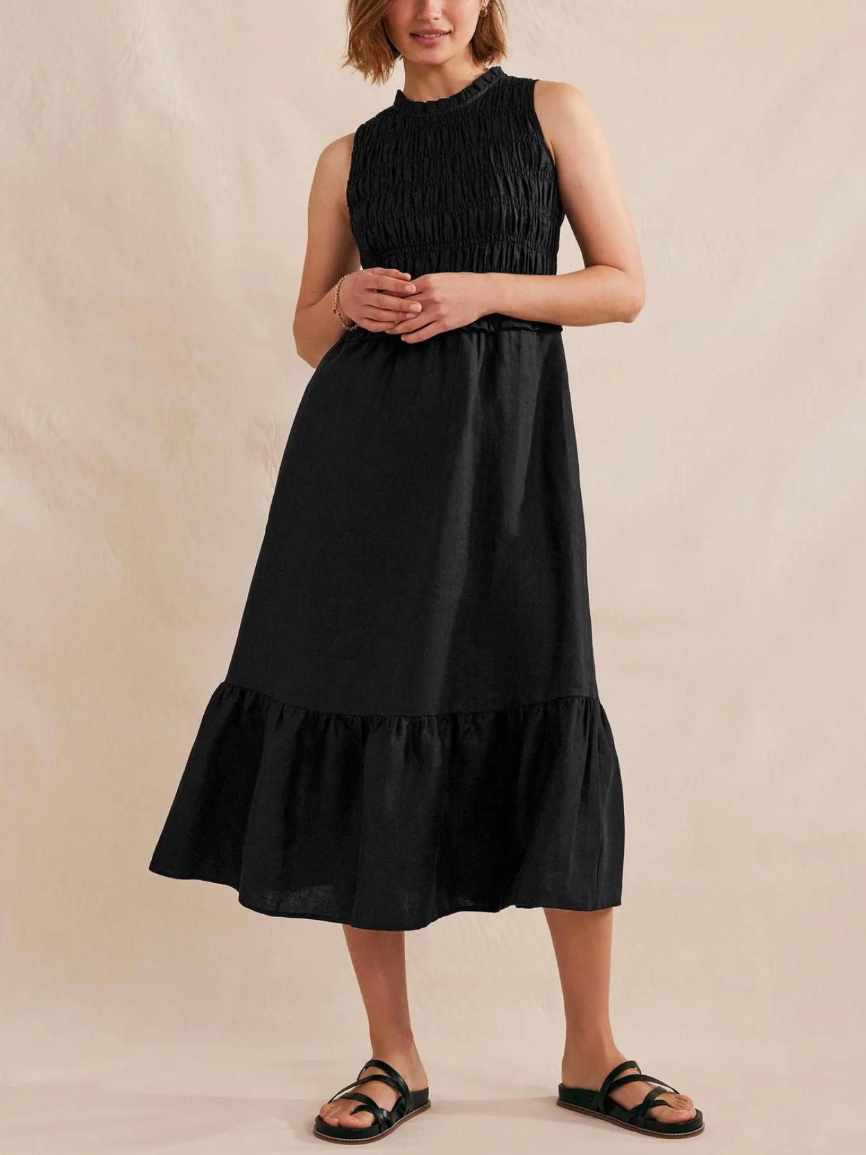 Armoire | Rent this Boden Smocked Sleeveless Linen Midi Dress Armoire | Rent this Boden Smocked Sleeveless Linen Midi Dress