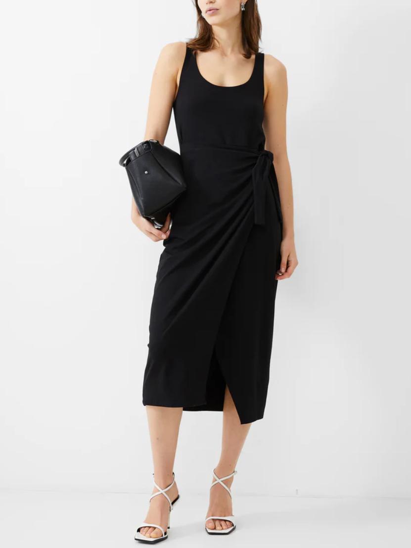 hunter bell marley embroidered midi dress Iris Dress | Tie Front Midi Dress