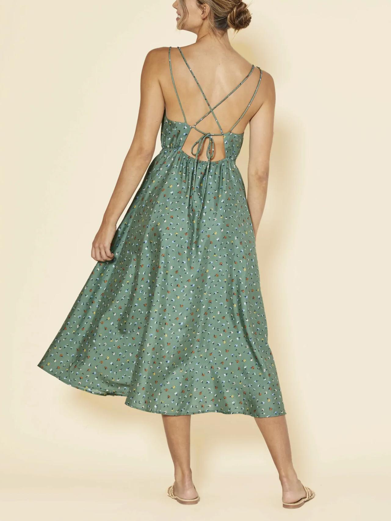 midi formal & gown dresses for women Strapless Midi A-Line Prom Dress with Lace-Up Back Sage / 3XLarge