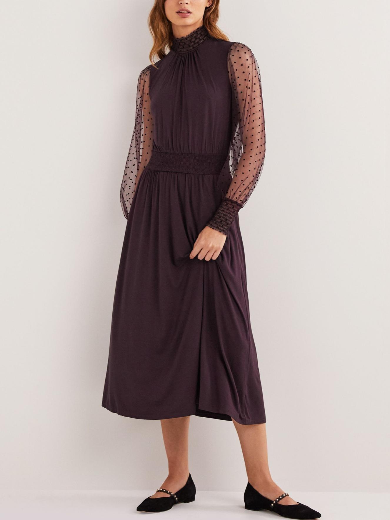 white christmas dresses Boden Jersey Dress Charcoal / Xs main image 1