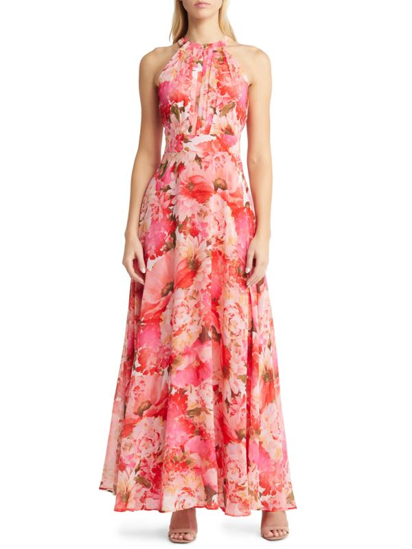 Rent this Eliza J Halter Chiffon Maxi Dress - Armoire