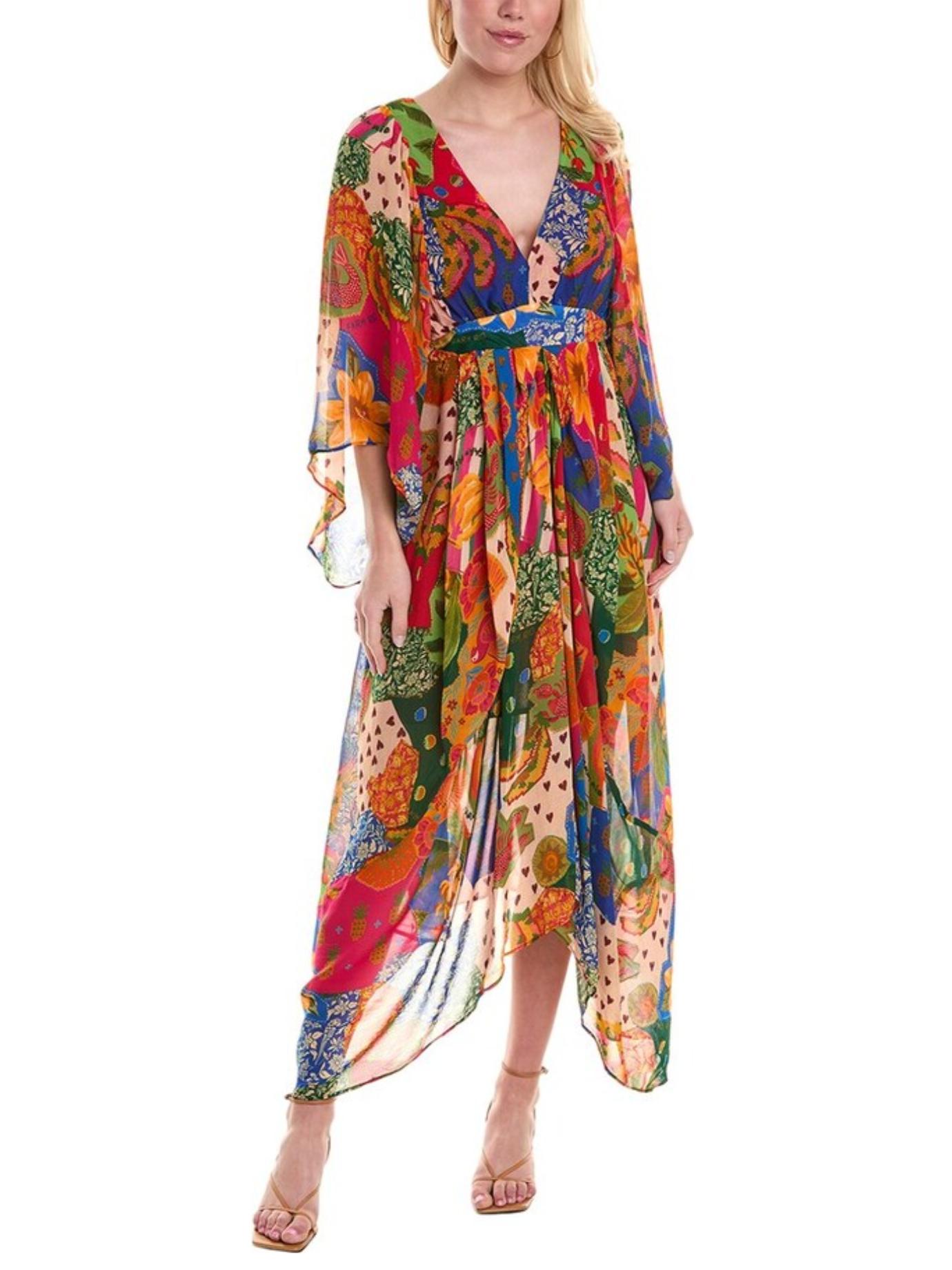 knee length dresses for ladies Farm Rio Sand 3D Flower Bodice Midi Dress, Sand / Xs