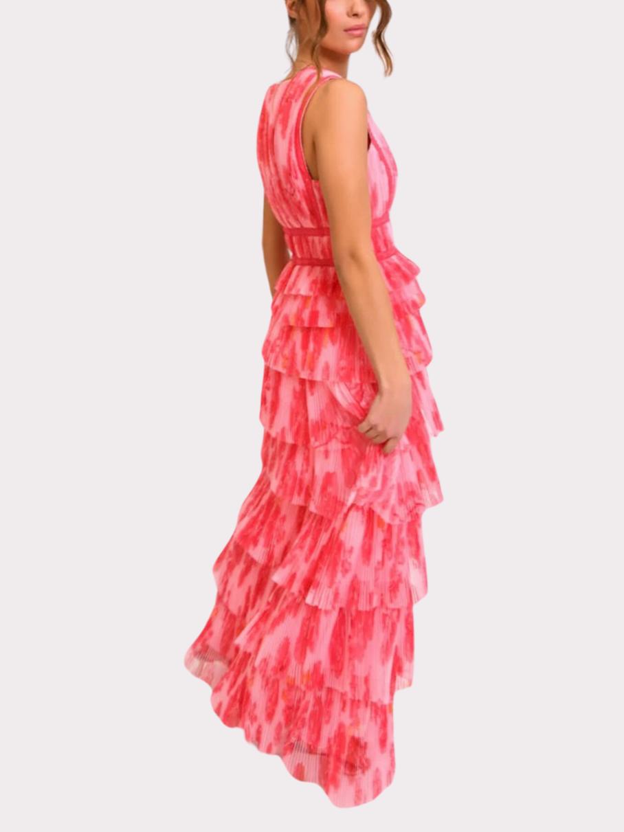 Armoire | Rent this Hutch Charley V-Neck Pleated Tiered Maxi Dress Armoire | Rent this Hutch Charley V-Neck Pleated Tiered Maxi Dress
