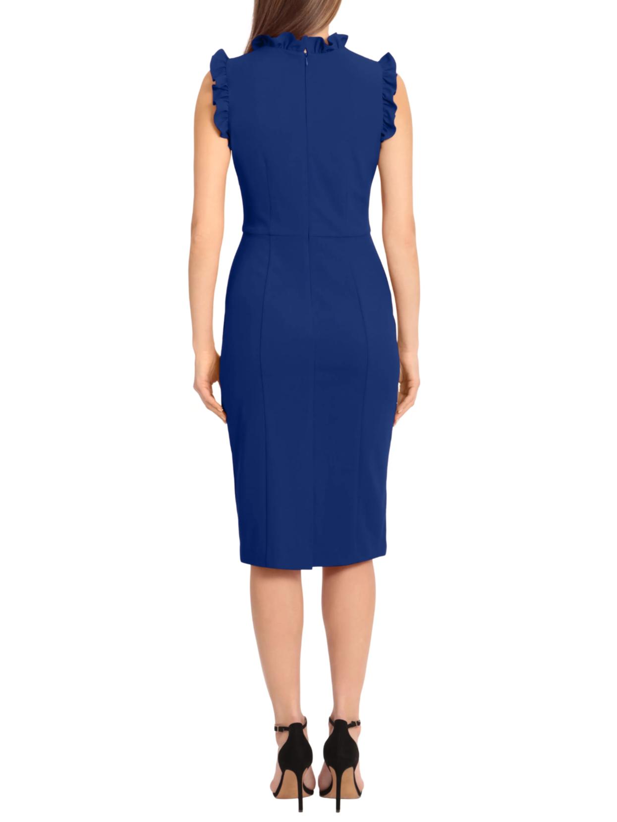 Armoire | Rent this Maggy London Ruffle Mock Neck Sheath Dress