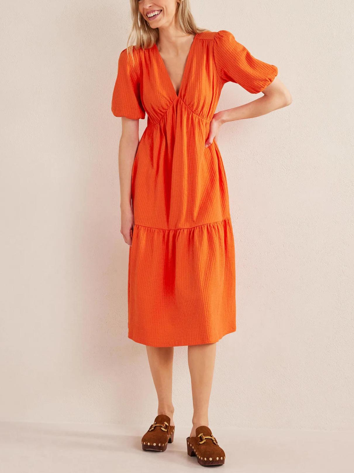 Armoire | Rent this Boden Jersey Seersucker Midi Dress
