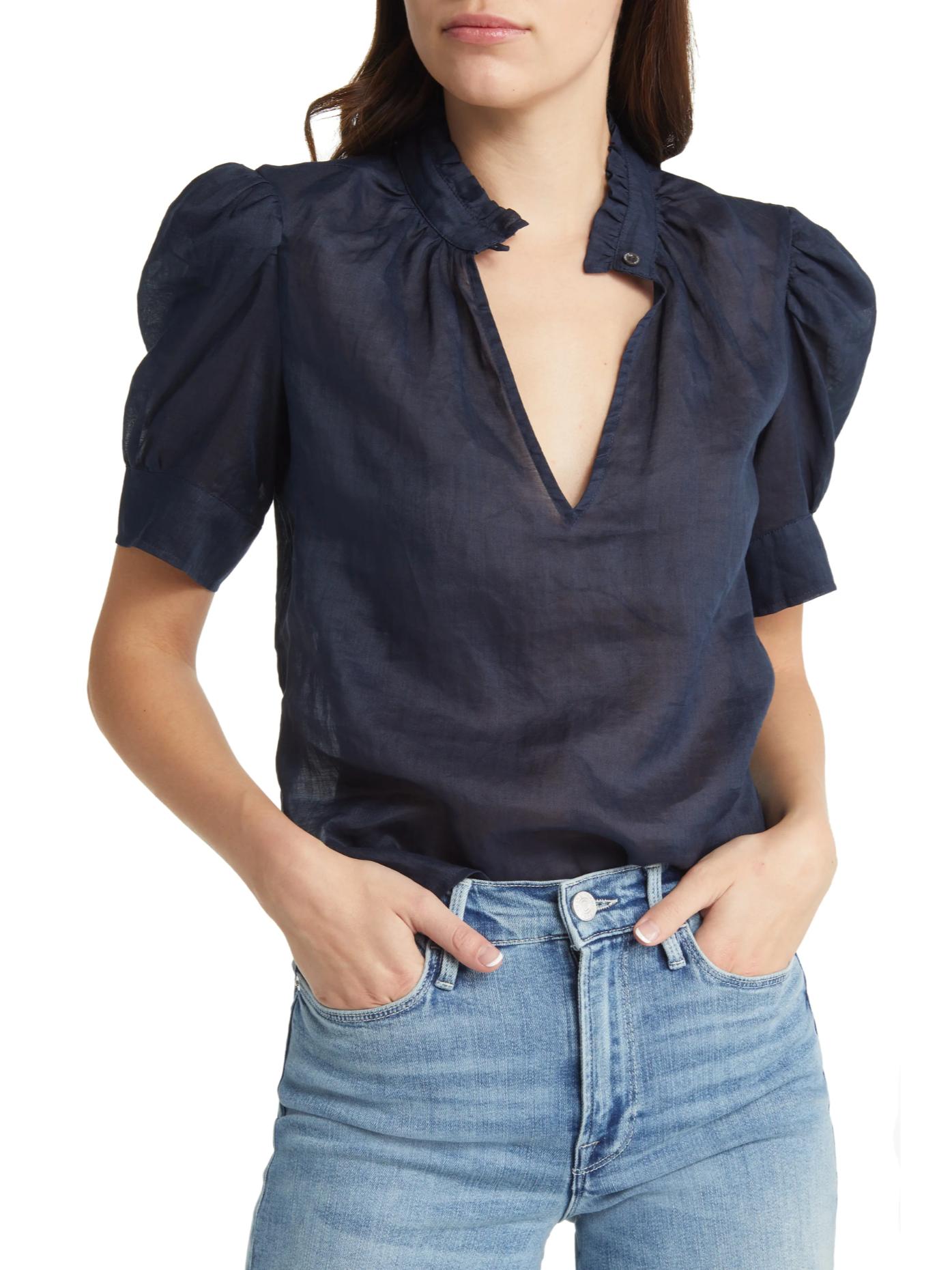 Armoire | Rent this FRAME Ruffle Collar Puff Sleeve Split