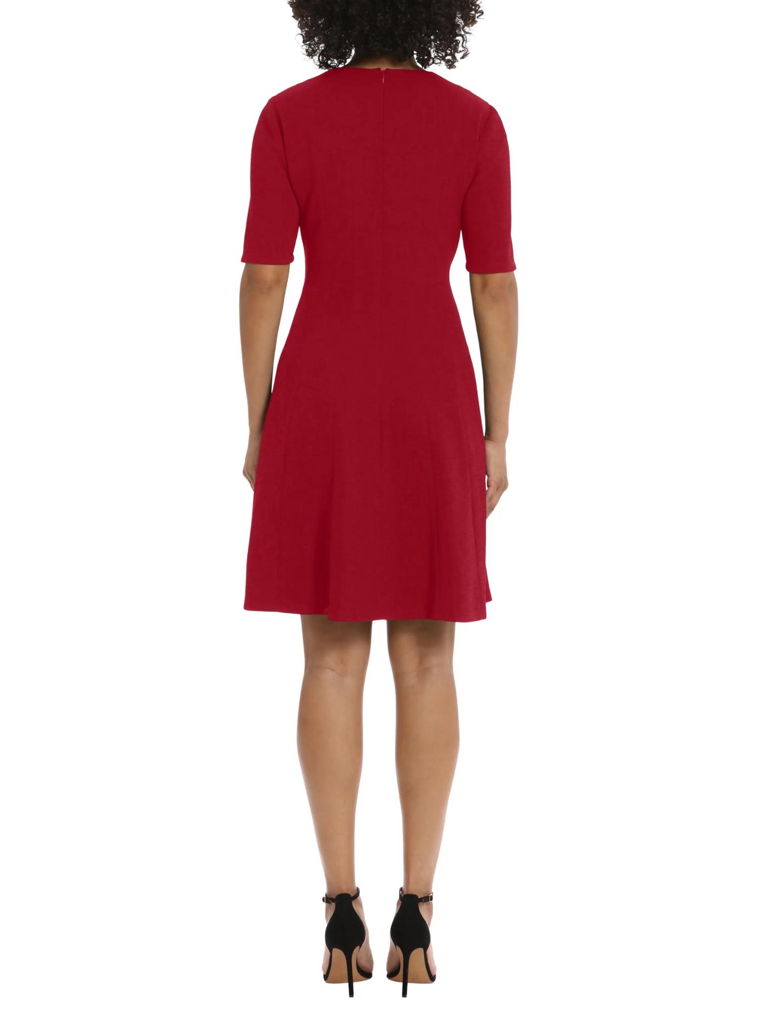 Armoire | Rent this Maggy London Elbow-Length Sleeve Split Neck Fit & Flare  Dress