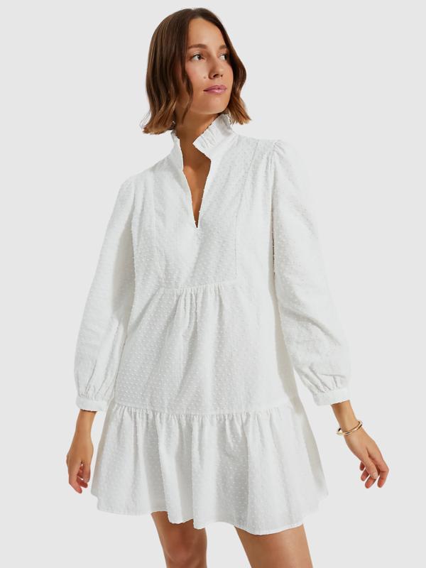 knee length dresses for ladies White Seersucker Jagger Dress main image 1