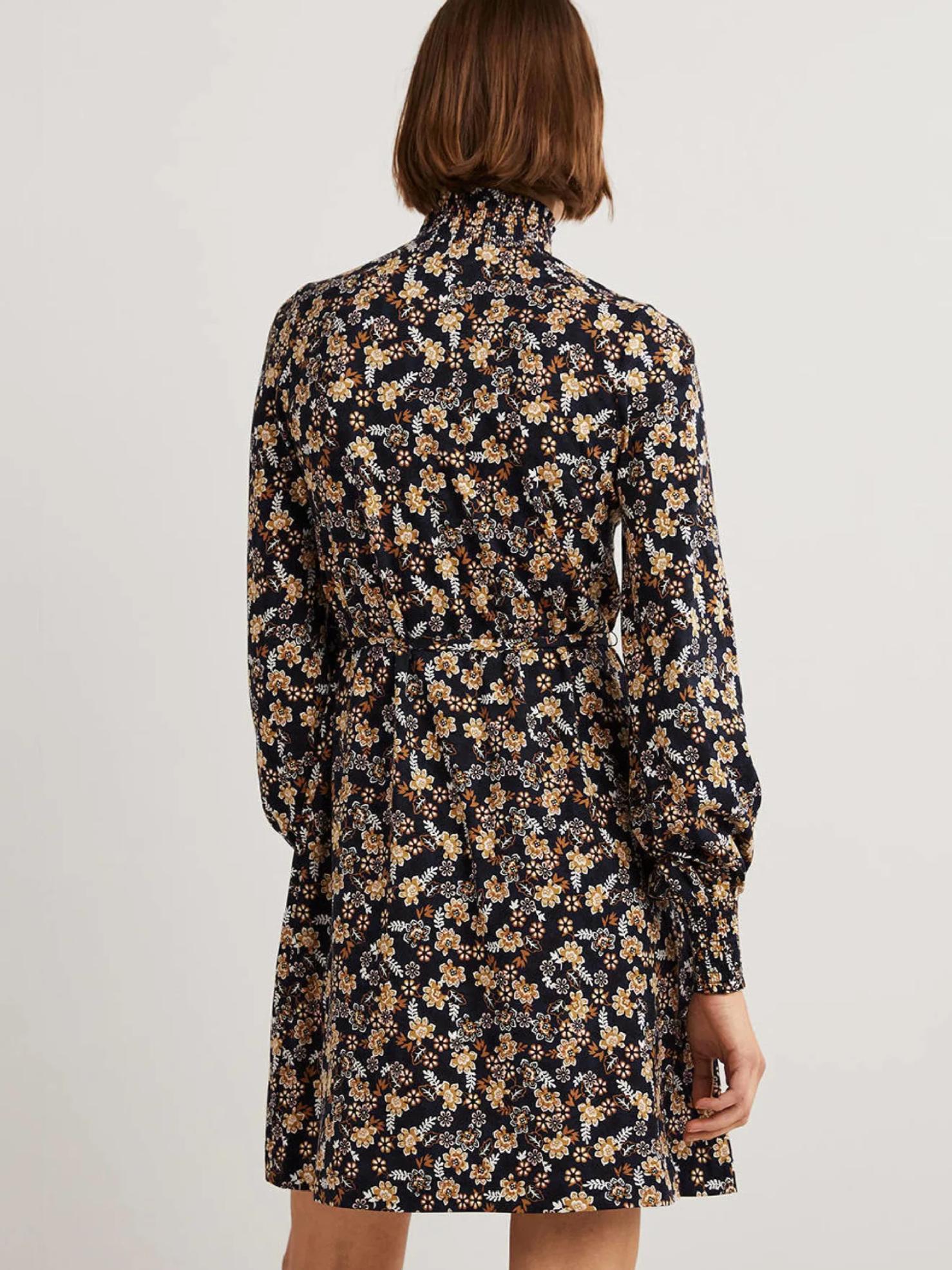 Armoire | Rent this Boden Navy Floral High-Neck Shift Dress