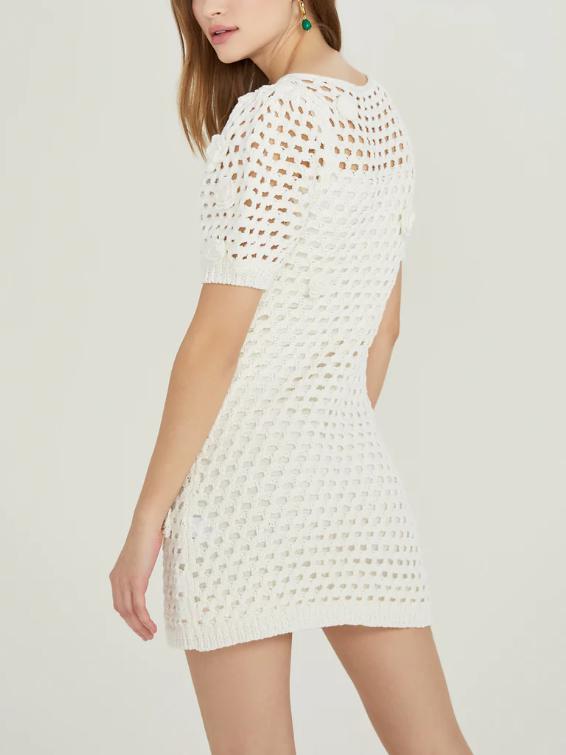 something navy crochet dress Navy Crochet Dress