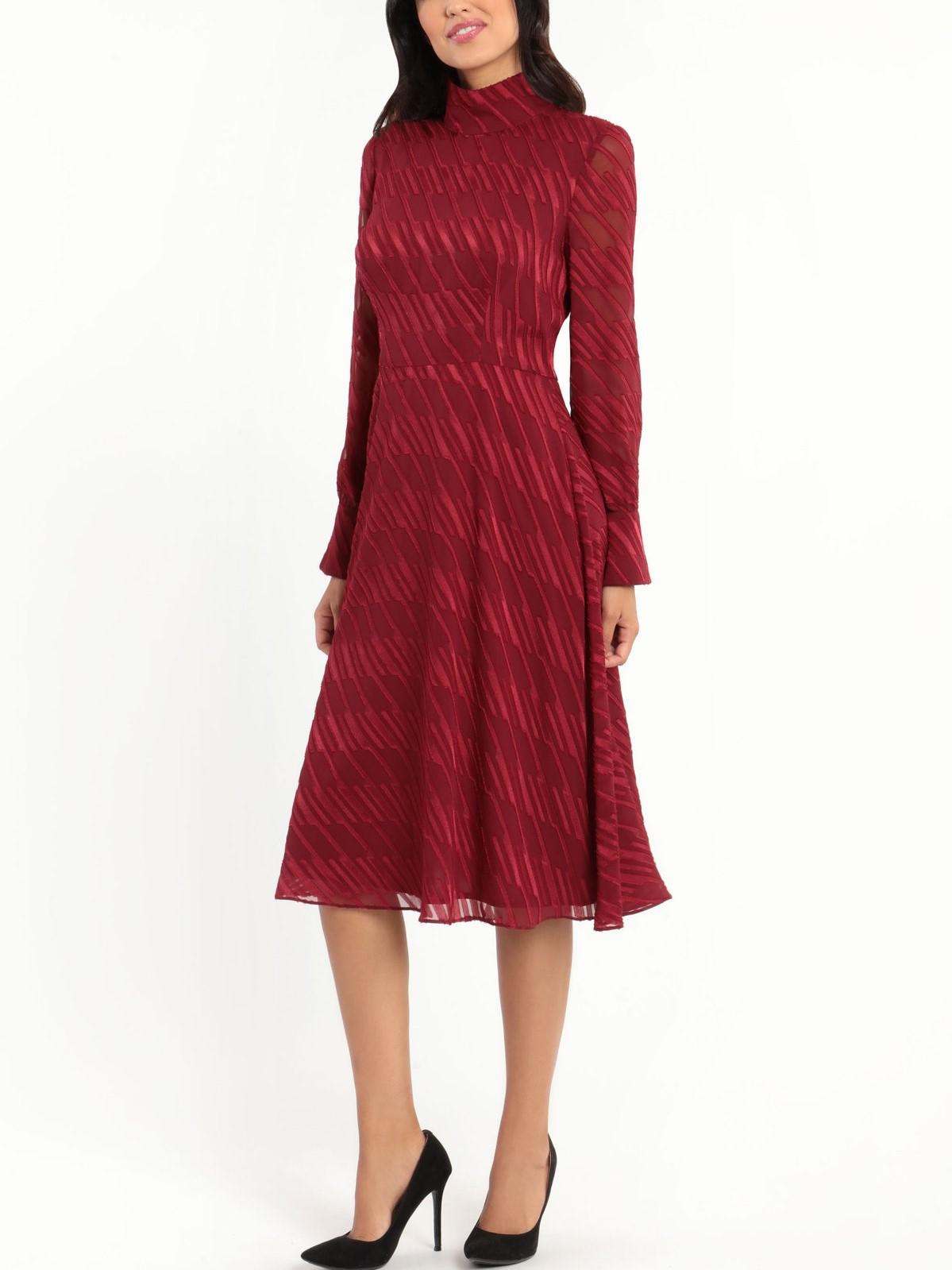open lace back dress Maggy London Ruffle-Detail Front Pocket Dress  New Yorker's Apparel