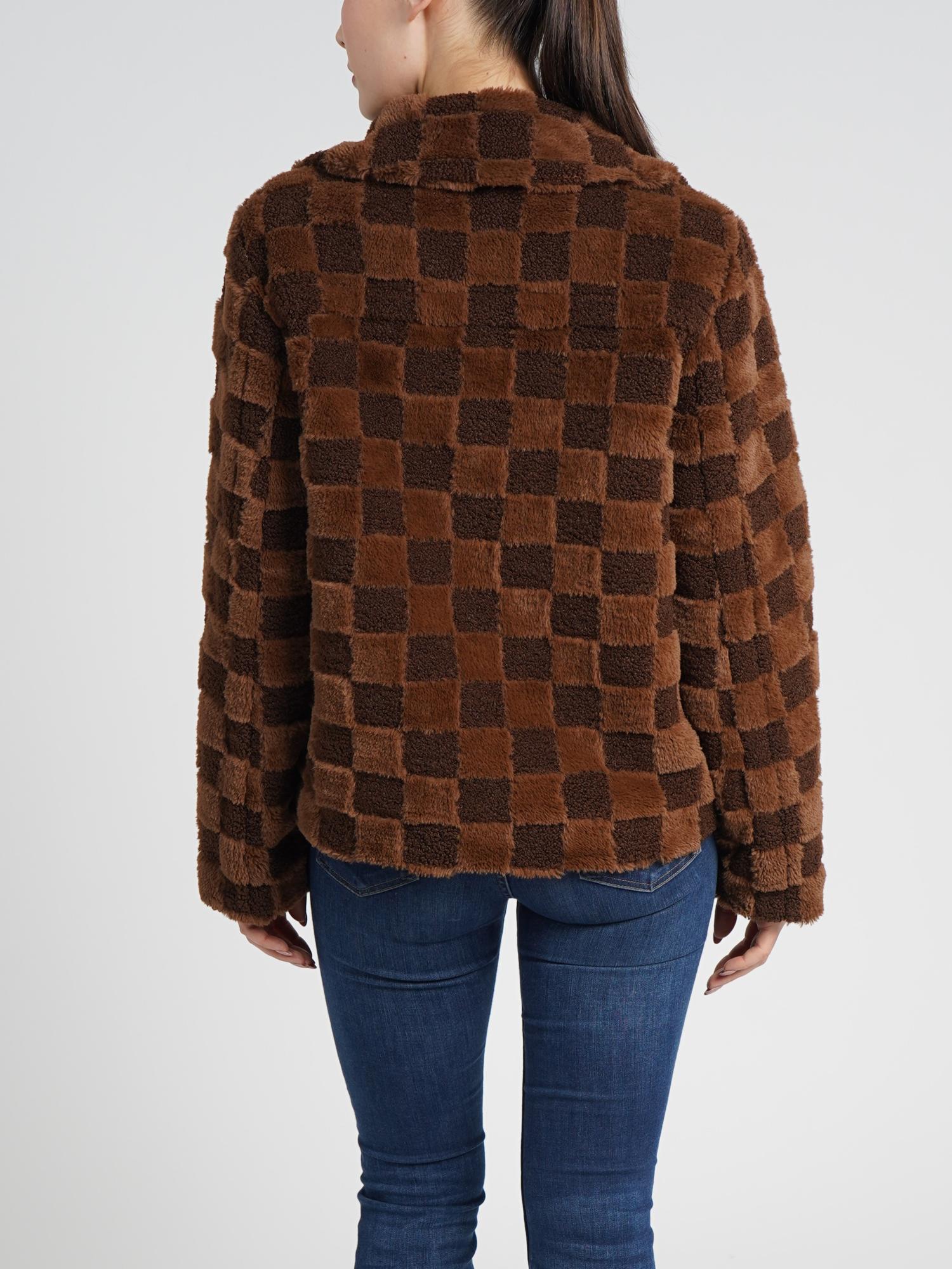Armoire | Rent this Love Token Suki Checkered Faux Fur Jacket