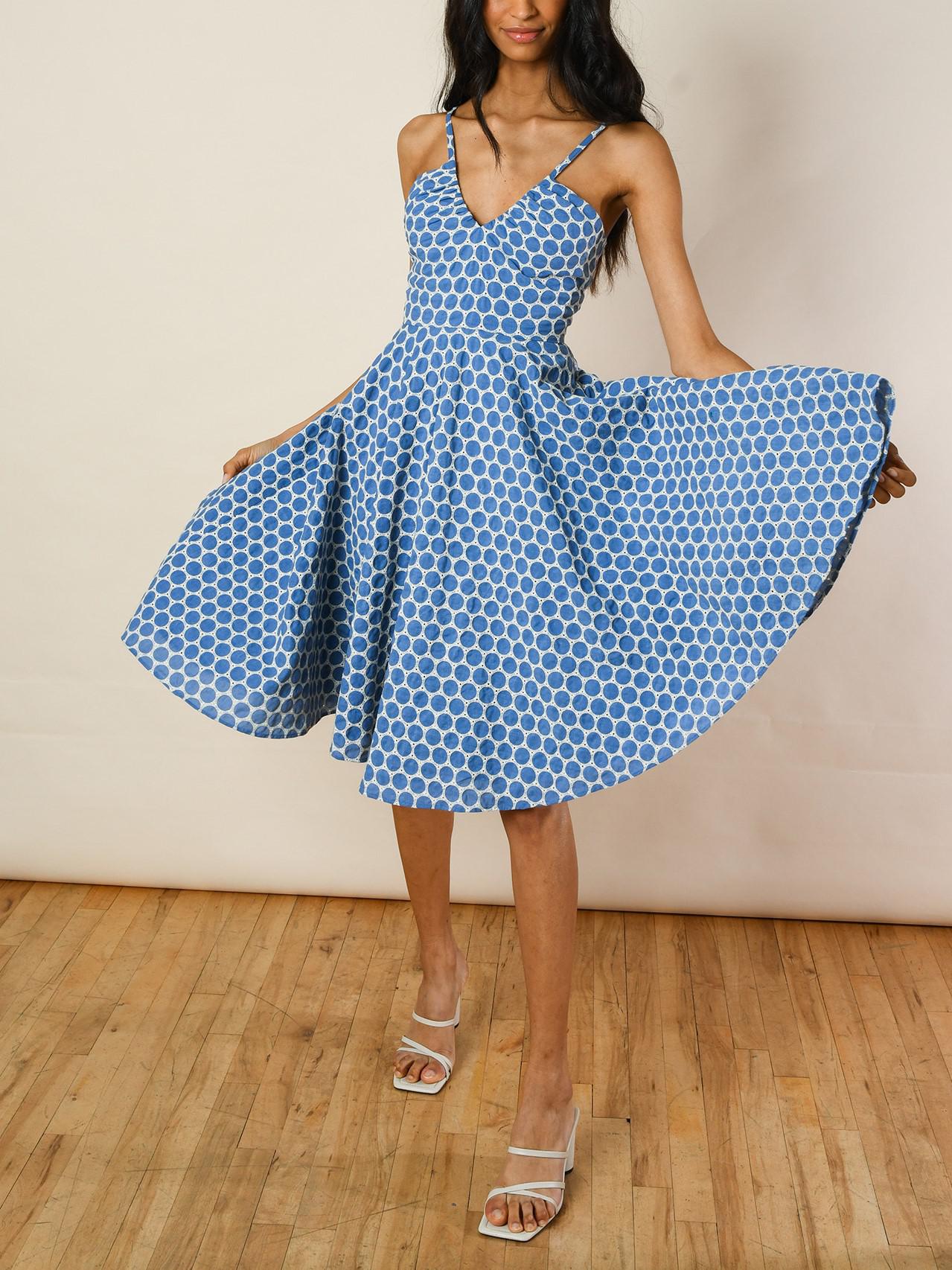sachin and babi light blue dress Hutch Ren Dress Navy Watercolor Orchids / Large