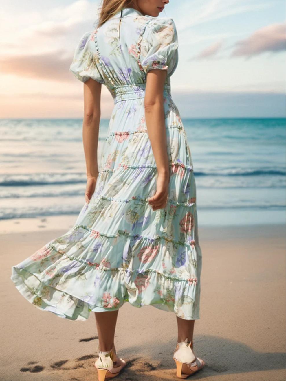 Armoire | Rent this Yumi Kim Farrah Puff Sleeve Ruffle Maxi Dress