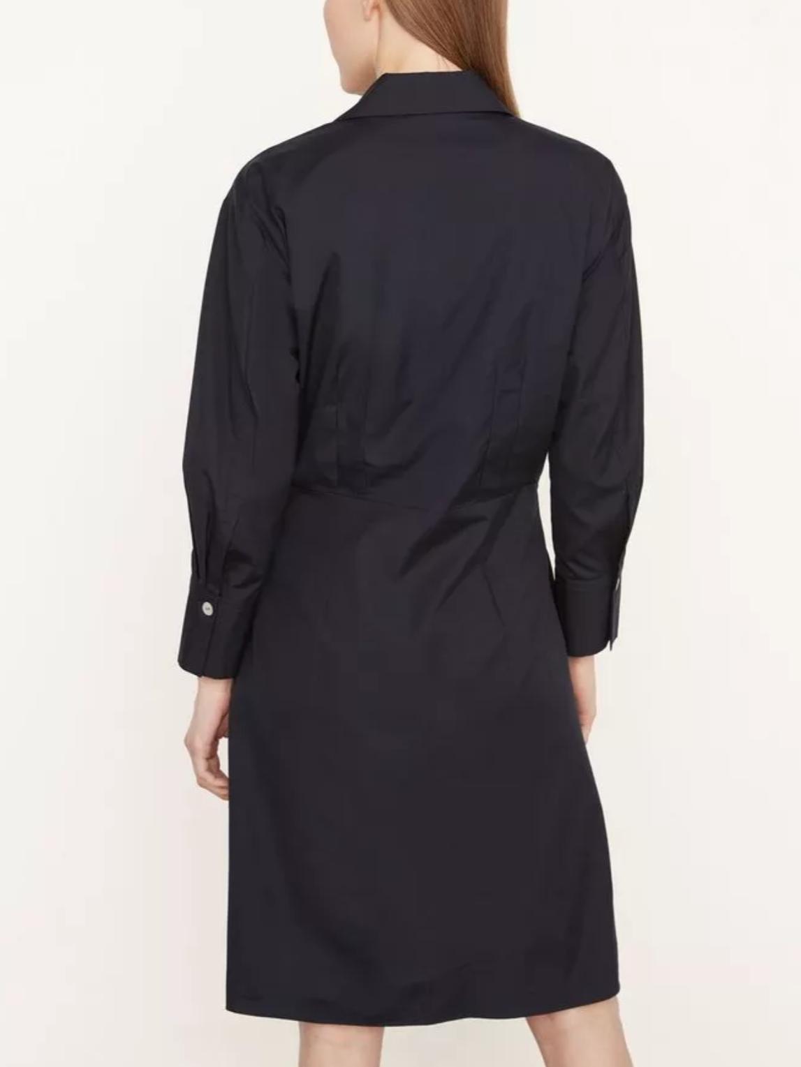 knee length dresses for ladies Vince Women's Long Sleeve Wrap Shirtdress  Saint Bernard