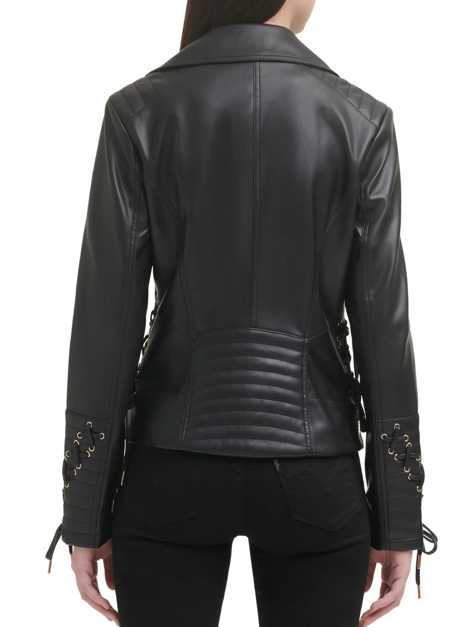 Armoire | Rent this GUESS Faux Leather Front Zip Laced Moto
