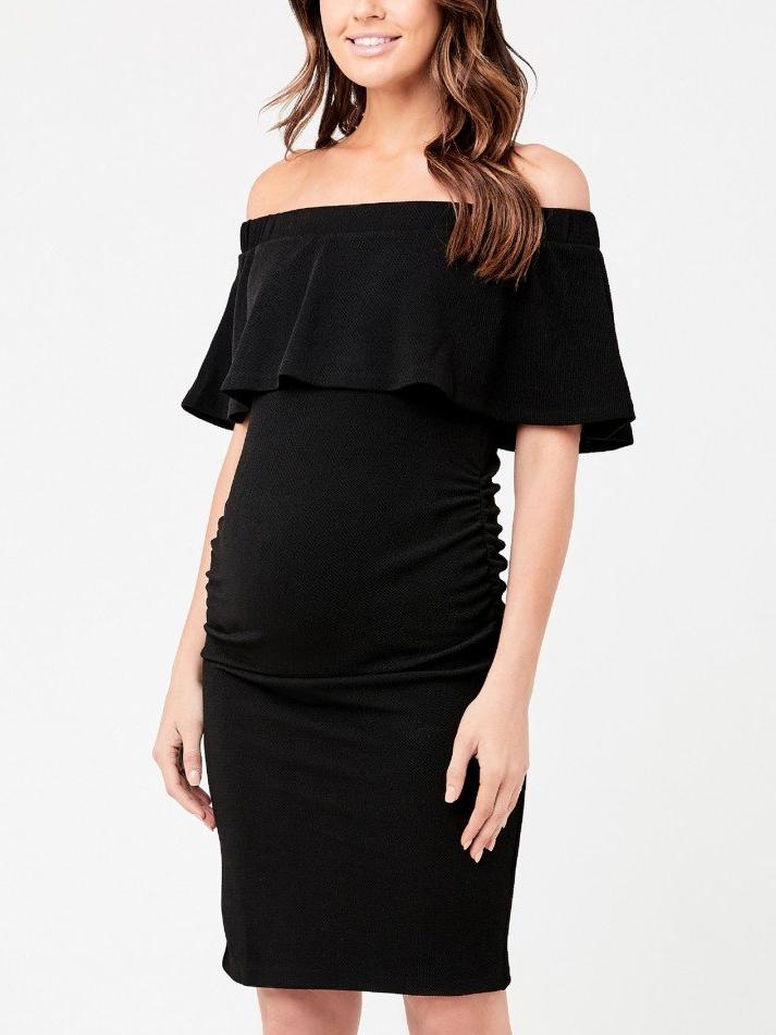 guess off shoulder dress Guess Women's Hazel Lace-Trim Off-The-Shoulder Fit & Flare Dress - Black