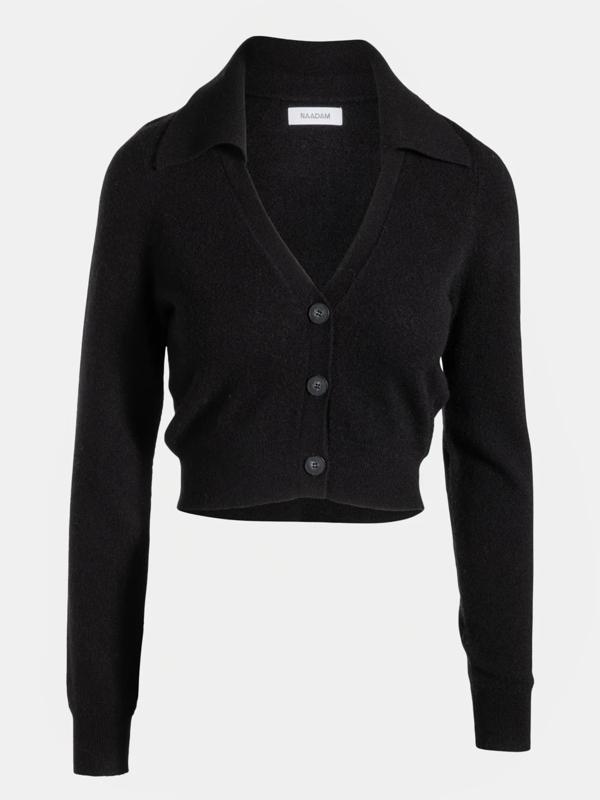 knee length dresses for ladies Kate Velvet Shirt Dress-Black main image 0