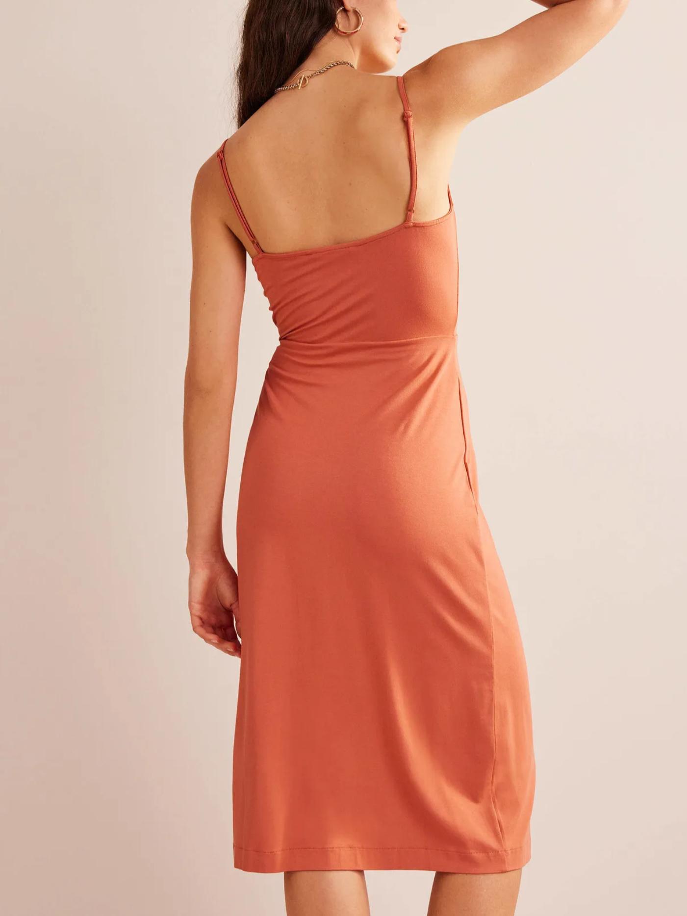 knee length dresses for ladies Blue Jersey Gathered Midi Dress  self-portrait