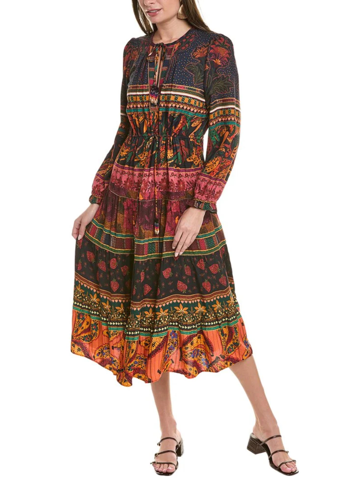Armoire | Rent this FARM Rio Mixed Patchwork Midi Dress