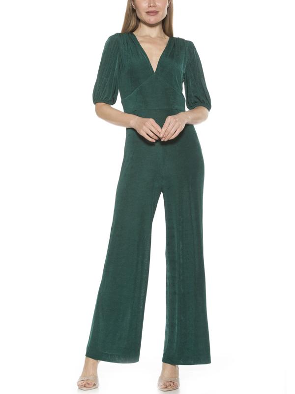 ❤︎ALEXIA STAM❤︎Front Zip V Neck Jumpsuit ALEXIA STAM | Front Zip V Neck Jumpsuit/Vネックジャンプ