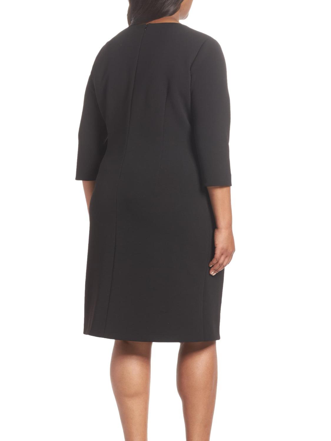 tahari pleat detail sheath dress