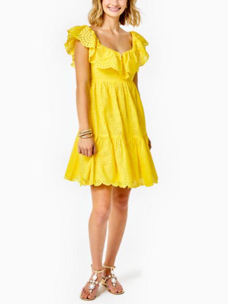 knee length dresses for ladies Lilly Pulitzer Fresia Stretch Maxi Shift Dress