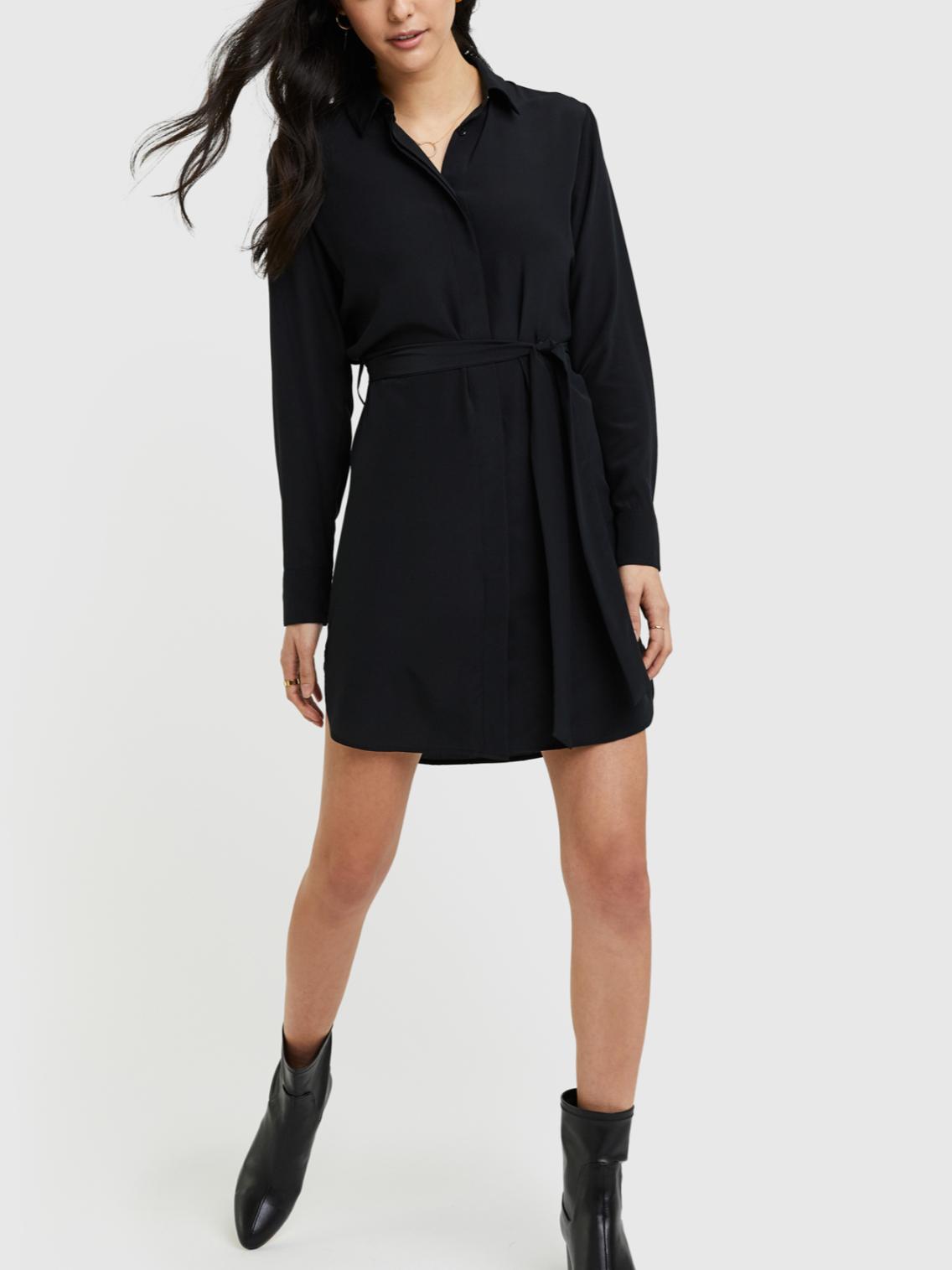 Armoire | Rent this Quince Long Sleeve Stretch Silk Mini Shirt Dress Armoire | Rent this Quince Long Sleeve Stretch Silk Mini Shirt Dress