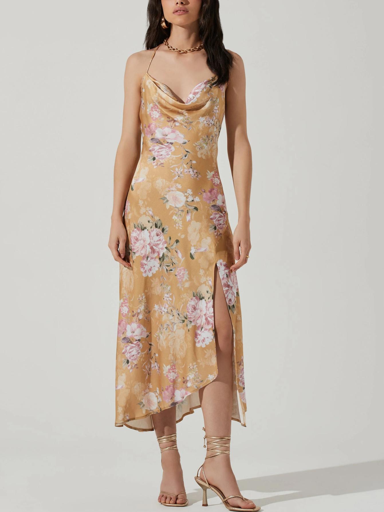 astr asymmetrical dress Asymmetric Shoulder Strap Midi Dress